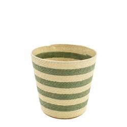 Korb Striped grün D12.5cm H12.5cm