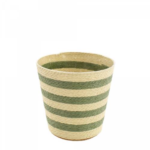 Korb Striped grün D12.5cm H12.5cm