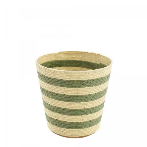 Korb Striped grün D12.5cm H12.5cm