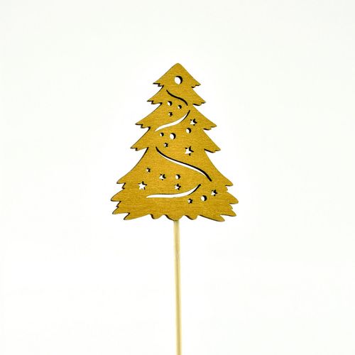 Weihnachtsbaum auf Stab gold D07cm H20cm
