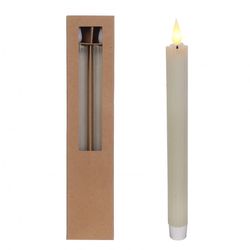 LED Tischkerze creme D02.1x25cm 2st ex.AAA