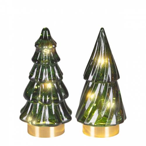 LED Baum Glas mix grün D06cm H13cm