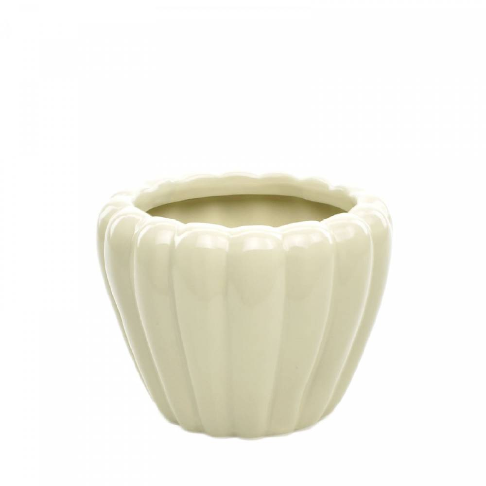 Keramik Übertopf Eva creme D13cm H10.5cm