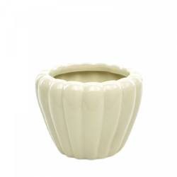Keramik Übertopf Eva creme D13cm H10.5cm