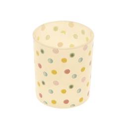 Glas Teelicht Dots gelb D07cm H08cm