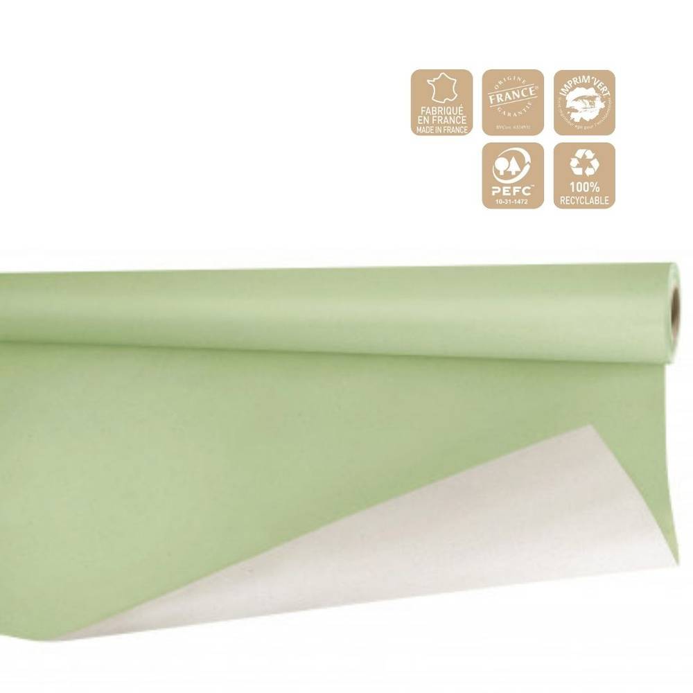 Papier Rolle 80cm Biet Minzgrün/weis 40m 80g