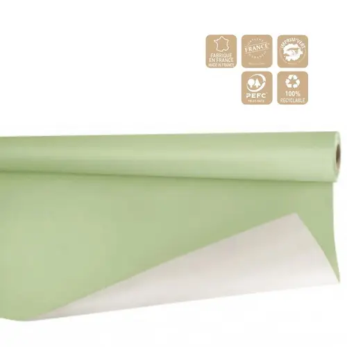 Papier Rolle 80cm Biet Minzgrün/weis 40m 80g