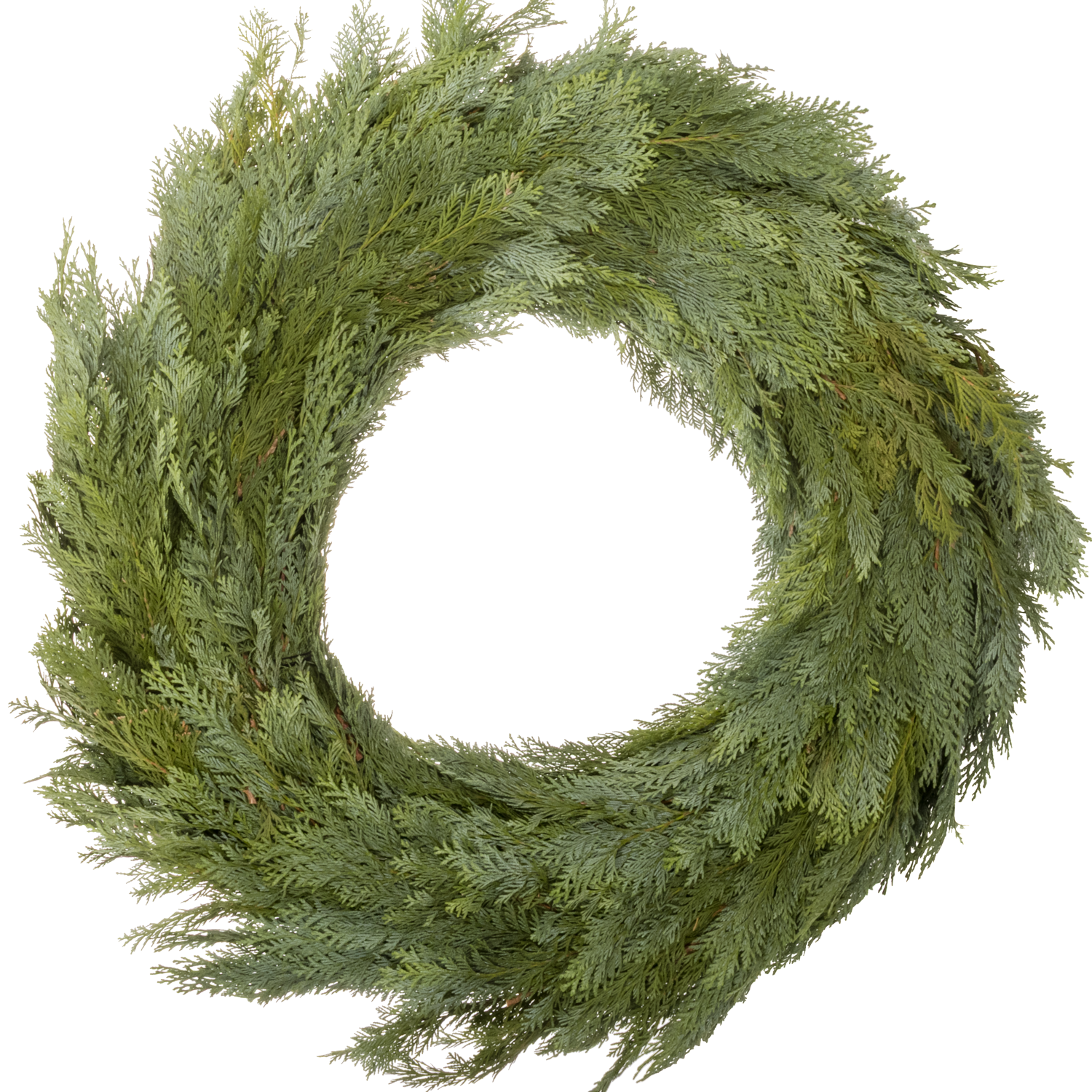 Kranz blau/grün Thuja halb gebunden 65cm