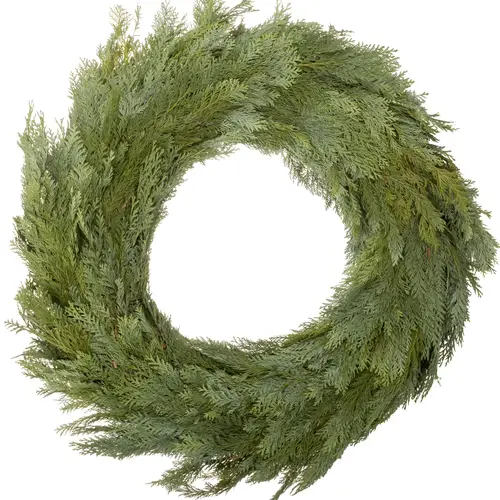 Kranz blau/grün Thuja halb gebunden 65cm