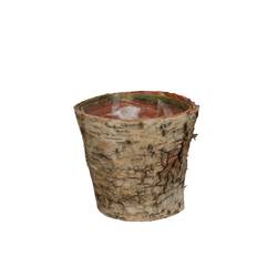 Birke Übertopf Rund natur D11cm H09cm