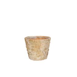 Birke Übertopf Rund natur D11cm H09cm