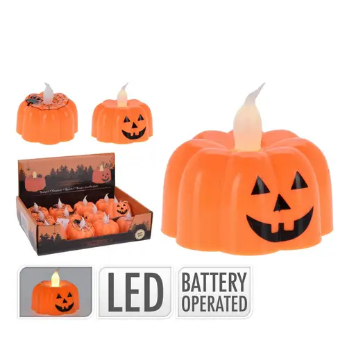 LED Teelicht Kürbis mix D04.5cm H04cm