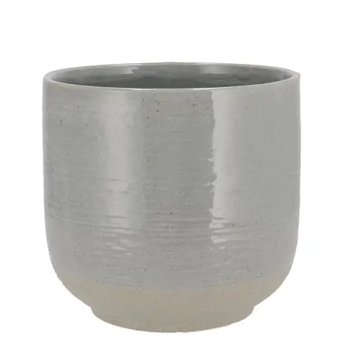 Keramik Übertopf Neva grau 13x13x13cm