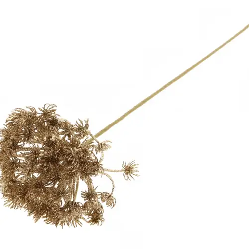 Heracleum auf Stab gold Glitzer L60cm D15cm