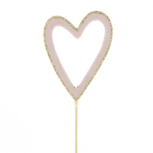 Herz auf Stab Belle weiss L10cm D08cm