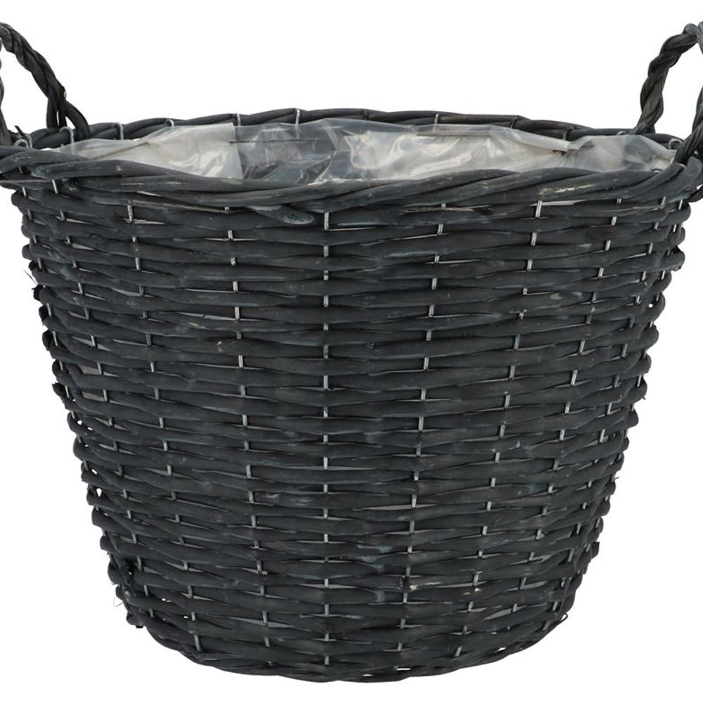 Korb Henkel Weide schwarz D35cm H25cm