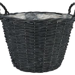 Korb Henkel Weide schwarz D35cm H25cm