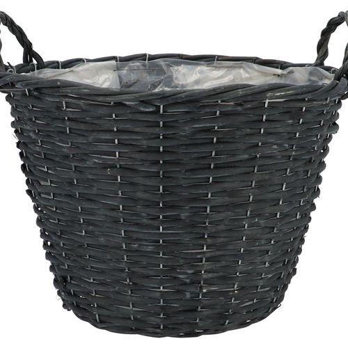 Korb Henkel Weide schwarz D35cm H25cm