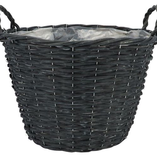 Korb Henkel Weide schwarz D35cm H25cm
