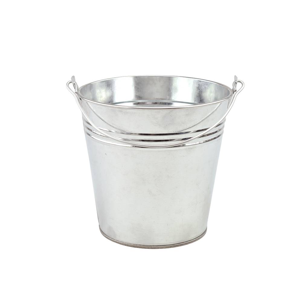 Zink Eimer +Henkel silber D13cm H13cm