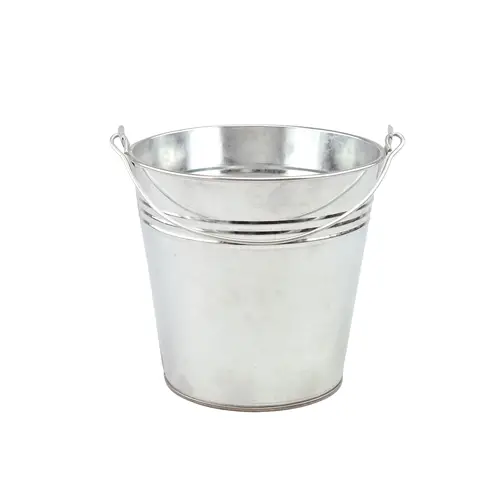 Zink Eimer +Henkel silber D13cm H13cm