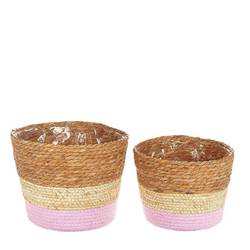 Korb Makka rosa 2/Set D28cm H22cm