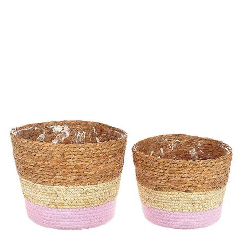 Korb Makka rosa 2/Set D28cm H22cm
