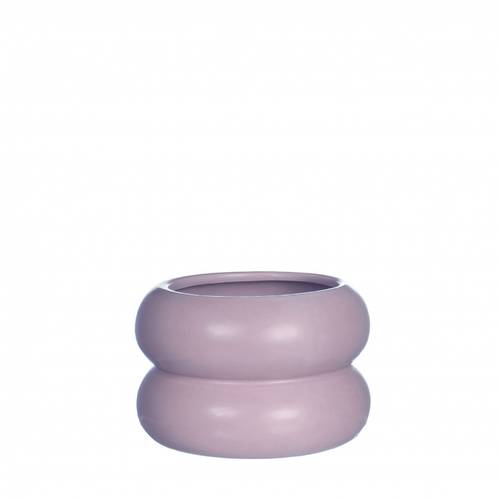 Keramik Übertopf Chubby lila D09cm H06.5cm 