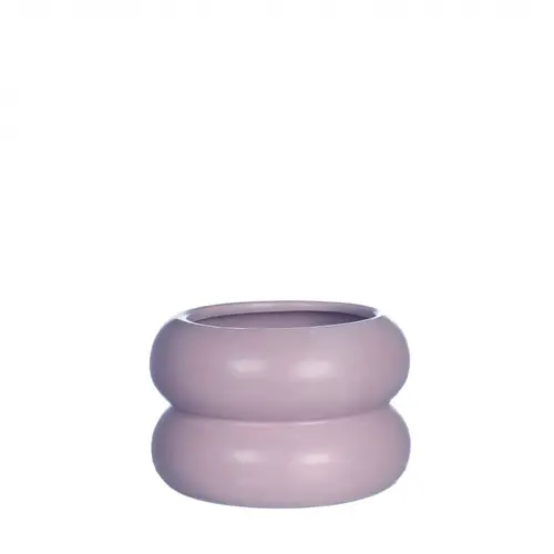 Keramik Übertopf Chubby lila D09cm H06.5cm 