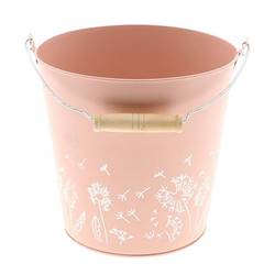 Zink Eimer Blume lachs D20cm H19cm