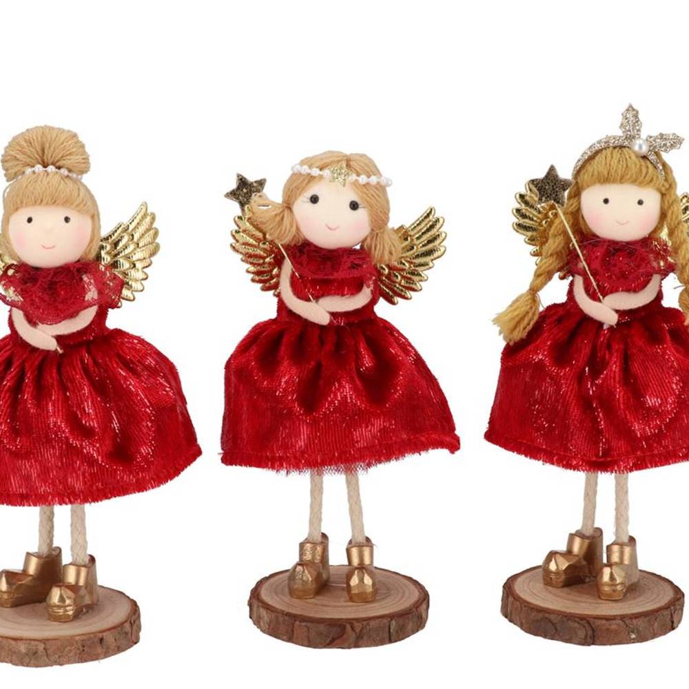 Engel Loulou Xmas mix rot 06x06x17cm