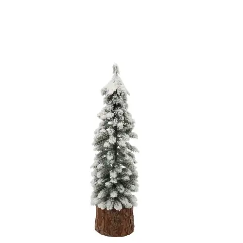Baum Pinea auf Holz +Schnee D08cm H30cm