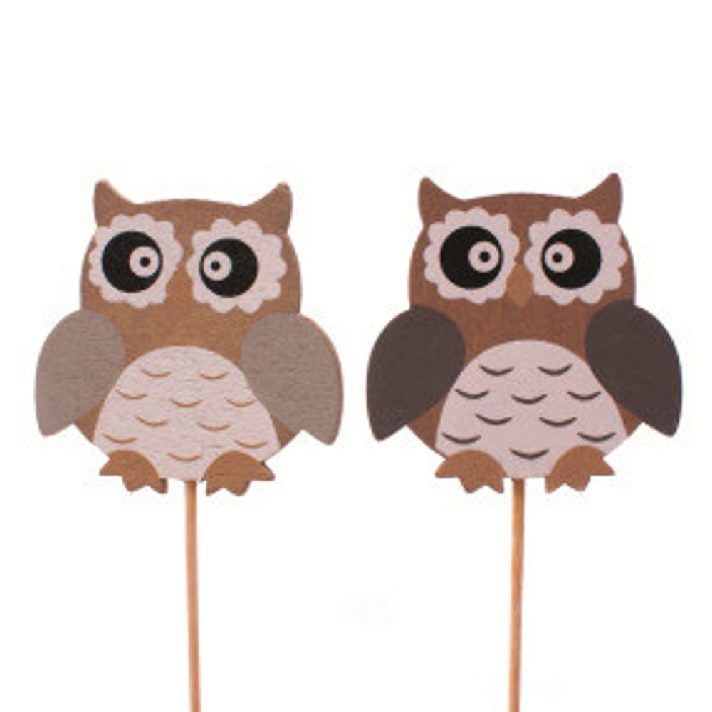 Eule auf Stab mix L10cm 06cm