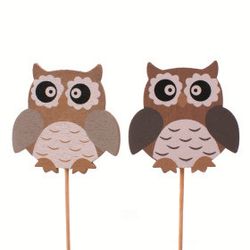 Eule auf Stab mix L10cm 06cm