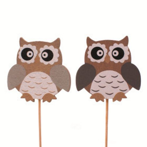 Eule auf Stab mix L10cm 06cm