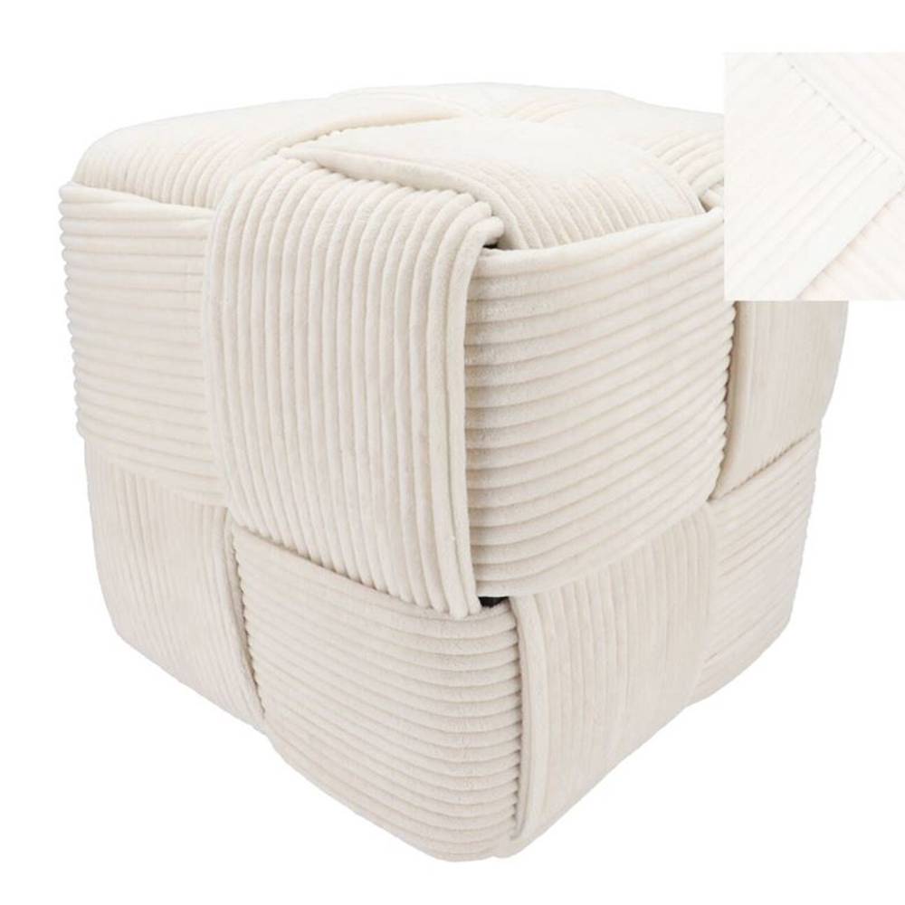 Hocker Stripe weiss 45x45cm