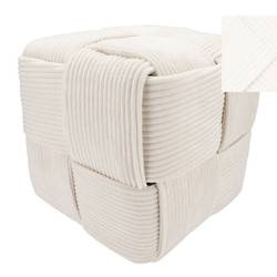 Hocker Stripe weiss 45x45cm