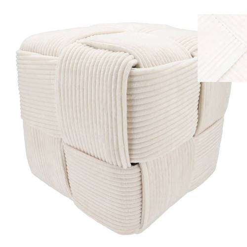 Hocker Stripe weiss 45x45cm
