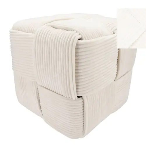 Hocker Stripe weiss 45x45cm