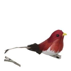 Vogel auf Clip rot 12.5x03cm
