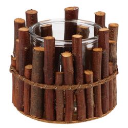 Birkenzweige braun rundum Glastopf 16cmx14CM