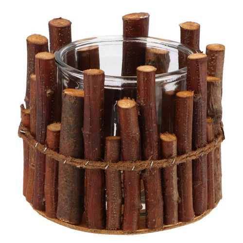 Birkenzweige braun rundum Glastopfx14CM