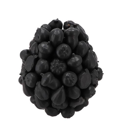 Keramik Vase Wald Früchte schwrz D15cm H16cm