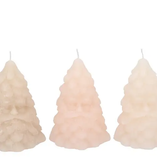 Kerze Baum/Mann mix creme 09x09cm