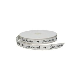 Band Just Married weiss 15mm 20m