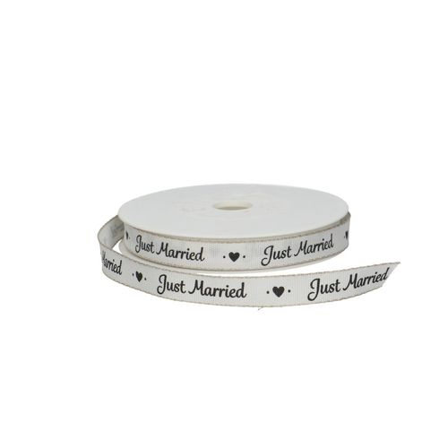 Band Just Married weiss 15mm 20m