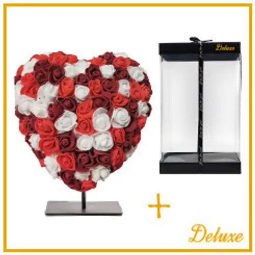 Foam Herz Rosen rot mix +Standard 25cm
