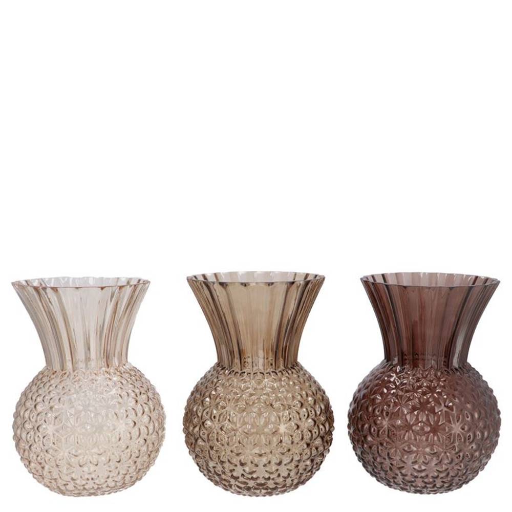 Glas Vase Senna braun mix D13cm H18cm