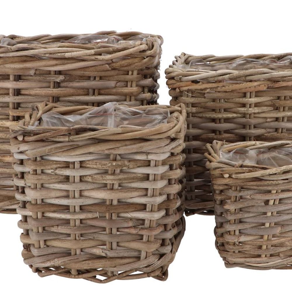 Korb Rattan viereck braun 4/St D15/20/25/30