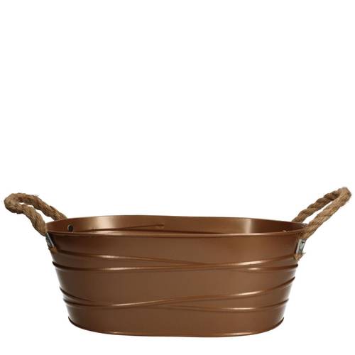 Zink Übertopf +Henkel Julia bronze 30x18x11cm